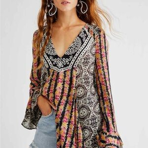 Free People NWOT Fallin Into You long sleeve tunic dress M